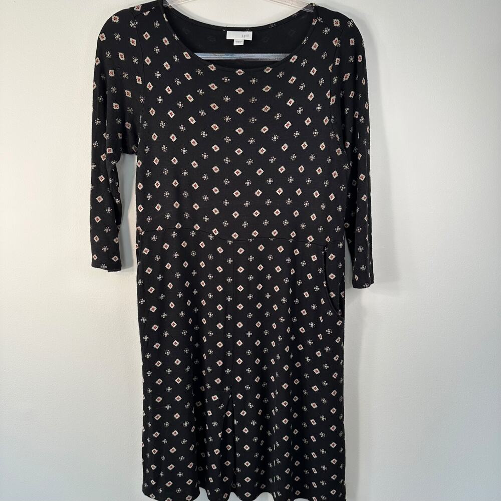J. Jill Women Dress Small Petite Stretch 3/4 sleeve with pockets